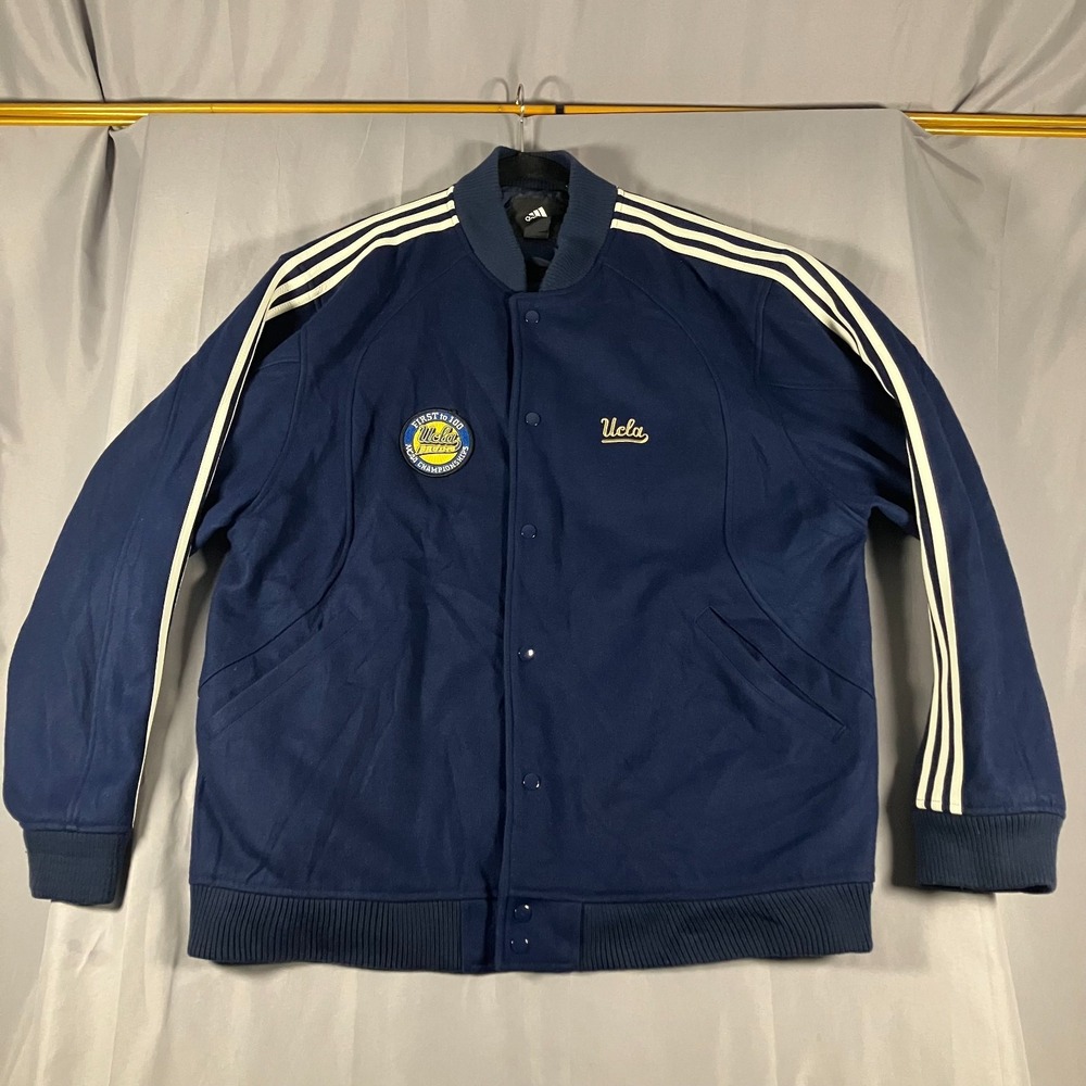 Adidas UCLA Bruins Men's Extra Large Button Jacket Blue‎ NCAA Champions Wool